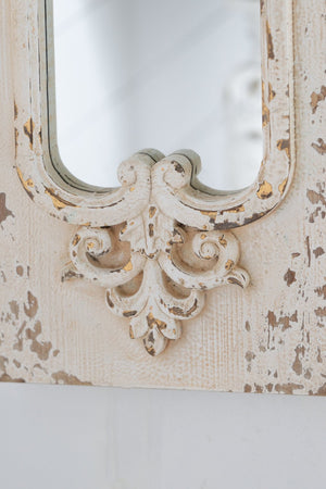English Elm 21.5" Distressed White Fir Wood Full Length Floor Mirror Farmhouse Bedroom Entryway W2078135185