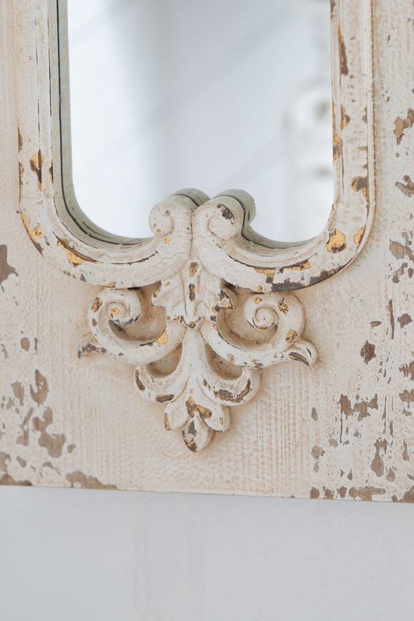 English Elm 21.5" Distressed White Fir Wood Full Length Floor Mirror Farmhouse Bedroom Entryway W2078135185