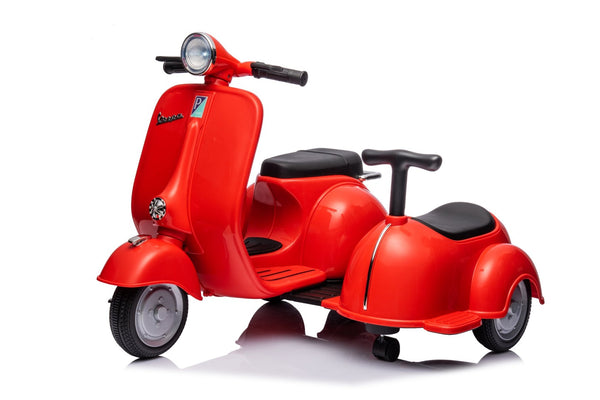 English Elm 6v Licensed Vespa Kids Ride on Scooter with Sidecar Key Start and Headlights B117135091
