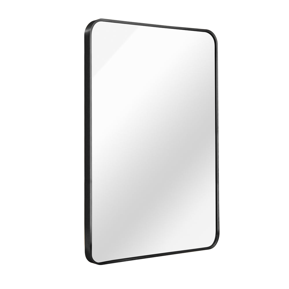 English Elm 24X36 Black Metal Framed Rectangular Bathroom Mirror - Modern Design For Stylish Spaces & Safety W2203P302700