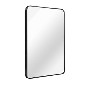 English Elm Black 22x30 INCH Metal Rectangle Bathroom Mirror - 4mm HD Shatterproof Glass, Anti-Rust Frame, Easy Install W2203135005