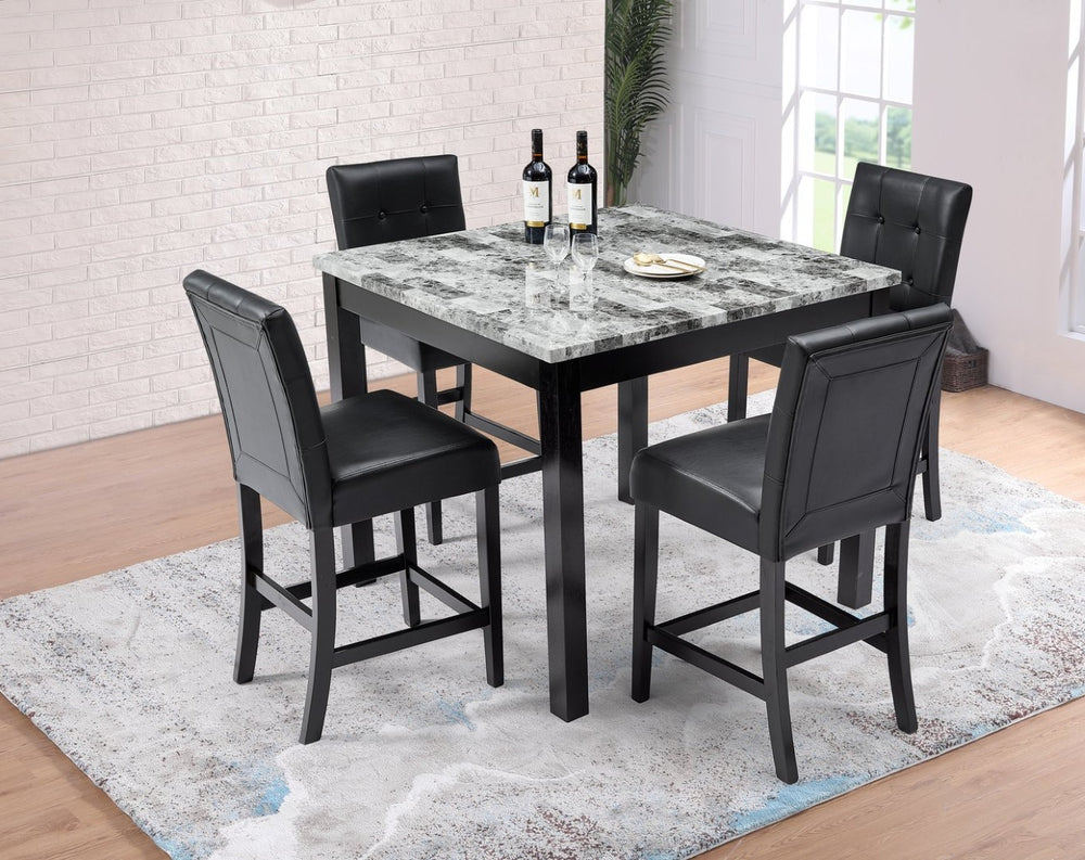 English Elm Nordic Square Wood Dining Set Clean Lined Scandinavian Style for Compact Rooms W1708S00014