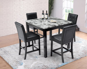 English Elm Nordic Square Wood Dining Set Clean Lined Scandinavian Style for Compact Rooms W1708S00014