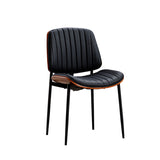 Yolo Dining Chair with Shell Shape Design and Metal Legs, Black