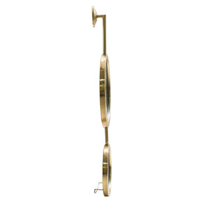 English Elm 2 Round Gold Iron Wall Mirrors Vertical Frame Sculptural Glam Accent for Any Room W2078135186