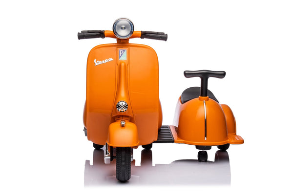 English Elm 6v Licensed Vespa Kids Ride on Scooter with Sidecar Key Start and Headlights B117135090