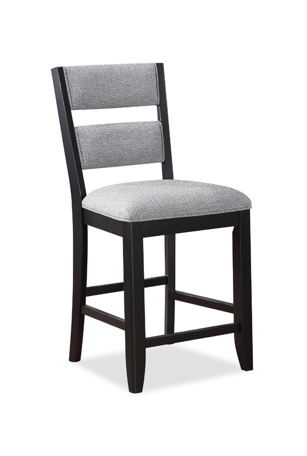 English Elm 6-piece Counter Height Dining Set Solid Wood Table Wine Storage Upholstered Chairs Bench B011S00969