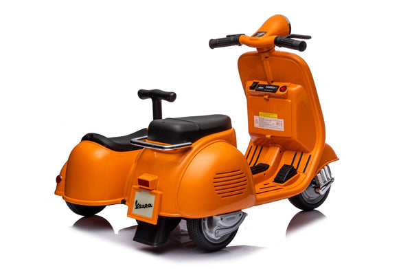 English Elm 6v Licensed Vespa Kids Ride on Scooter with Sidecar Key Start and Headlights B117135090
