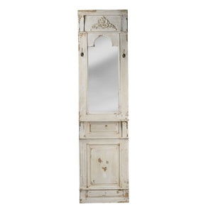 English Elm 20" Tall Narrow Fir Wood Wall Mirror with Hand-distressed Finish for French Country Decor W2078135188