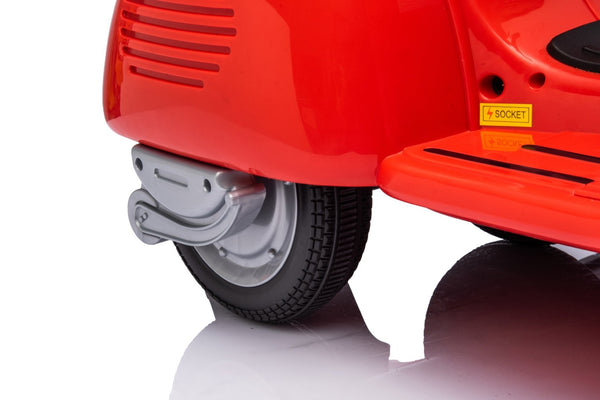 English Elm 6v Licensed Vespa Kids Ride on Scooter with Sidecar Key Start and Headlights B117135091