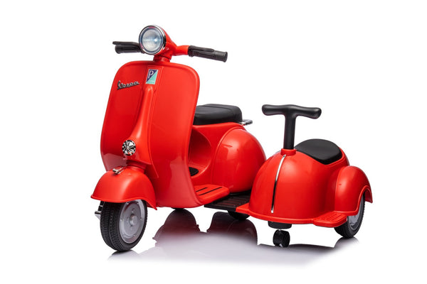 English Elm 6v Licensed Vespa Kids Ride on Scooter with Sidecar Key Start and Headlights B117135091