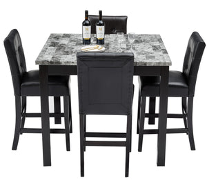 English Elm Nordic Square Wood Dining Set Clean Lined Scandinavian Style for Compact Rooms W1708S00014