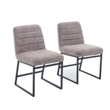 Hearth and Haven Upholstered Linen Fabric Dining Chairs Set Of 2 with Metal Legs, Mid Century Modern Leisure Chairs For Kitchen Living Room Dining Room Bistro Coffee Shop, Coffee W1439125948