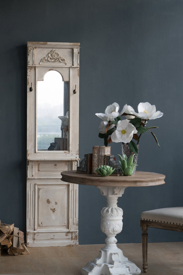 English Elm 20" Tall Narrow Fir Wood Wall Mirror with Hand-distressed Finish for French Country Decor W2078135188