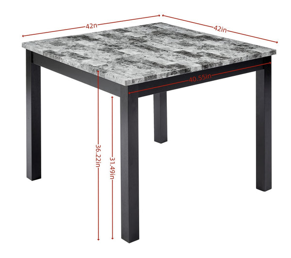 English Elm Nordic Square Wood Dining Set Clean Lined Scandinavian Style for Compact Rooms W1708S00014