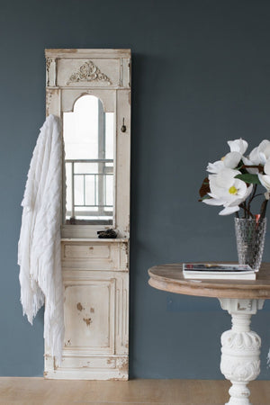 English Elm 20" Tall Narrow Fir Wood Wall Mirror with Hand-distressed Finish for French Country Decor W2078135188