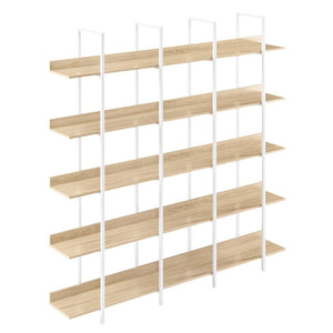 English Elm [video] Five Tier Industrial Open Bookshelf Steel Frame Mdf Shelves Home Office Storage White+Oak N725P387978C