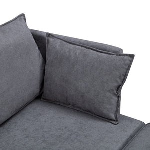 English Elm U_style Six Seat Modular U-shaped Sectional with Hidden Storage and Sleeper Function Dark Grey WY000363AAD