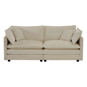 English Elm 4 Piece Modular Chenille Sectional Sofa Set with Ottomans for Living Room Comfort W714S00896