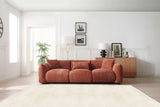 English Elm Mid Century Modern Couch 3-Seater Sofa For Livingroom, Orange