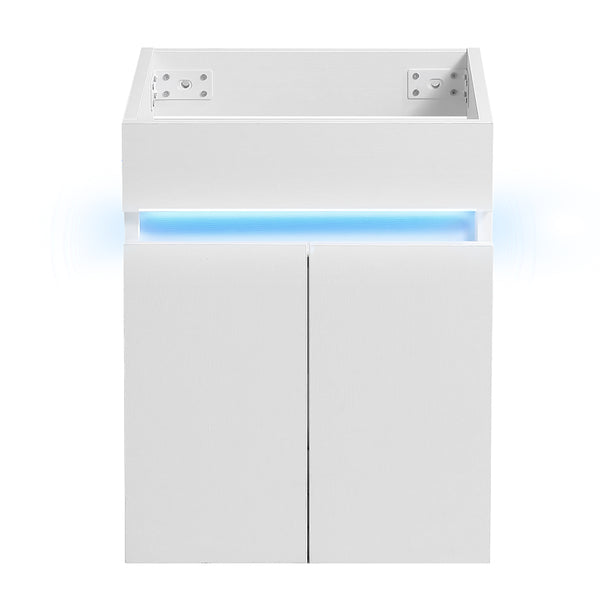English Elm 16" Bathroom Vanity With Sink - Space-Saving Wall-Mounted Design, Radar Sensing Light & Storage! W1882S00041