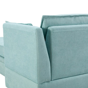 English Elm U_style Six Seat Modular U-shaped Sectional with Hidden Storage and Sleeper Function Light Green WY000363AAC