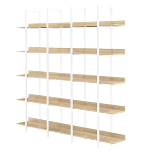 English Elm [video] Five Tier Industrial Open Bookshelf Steel Frame Mdf Shelves Home Office Storage White+Oak N725P387978C