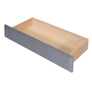 English Elm Twin Upholstered Daybed with Button-Tufted Headboard, Dual USB Ports & Two Large Storage Drawers Gray SF000048AAE