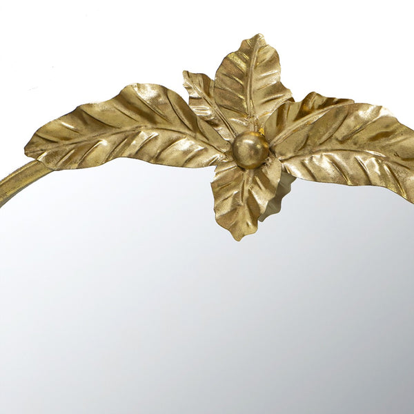 English Elm 24" Arched Gold Metal Frame Wall Mirror with Crown Ornament for Entryway or Bedroom W2078135195