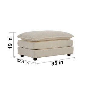 English Elm Modular U Shaped Chenille Sectional Sofa with Ottoman Five Seat Living Room Couch W714S00906