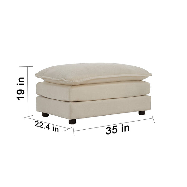 English Elm Modular U Shaped Chenille Sectional Sofa with Ottoman Five Seat Living Room Couch W714S00906