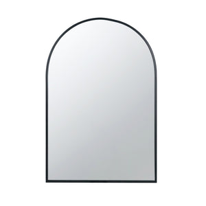 English Elm 24" Arched Black Iron Frame Wall Mirror Slim Profile for Bedroom or Entryway Decor W2078135282