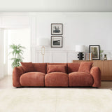 English Elm Mid Century Modern Couch 3-Seater Sofa For Livingroom, Orange