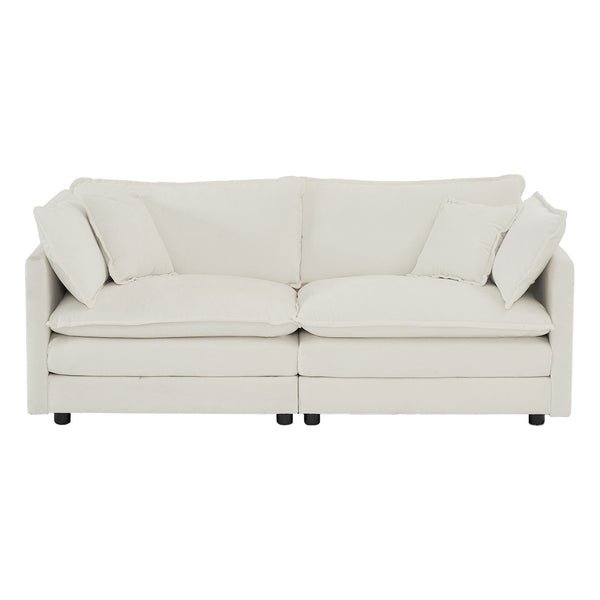 English Elm 3 Piece Sofa Set - Versatile White Chenille Sofa For Living Room, Comfy Modular Design & Easy Care W714S00556