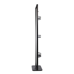 English Elm 18" Full Length Swivel Floor Mirror with Hidden Storage Shelves Matte Black Iron Frame W2078135283