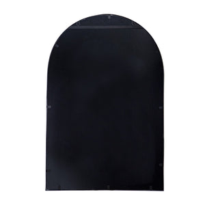 English Elm 24" Arched Black Iron Frame Wall Mirror Slim Profile for Bedroom or Entryway Decor W2078135282