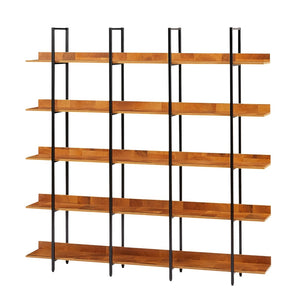 English Elm [video] Five Tier Industrial Open Bookshelf Steel Frame Mdf Shelves Home Office Storage Black+Brown N725P387978B