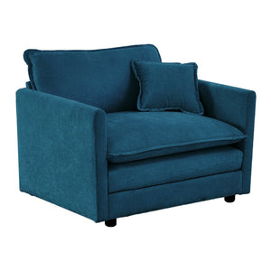 English Elm Comfy Deep Seat Chenille Armchair with Foam Cushion for Living Room Lounging W714S00302