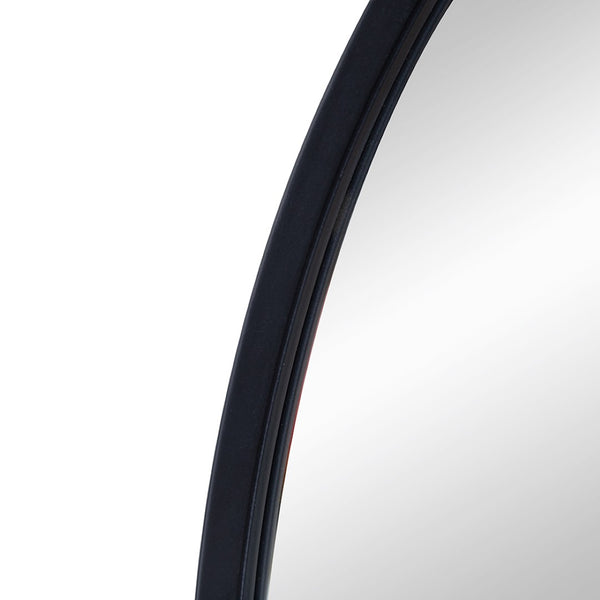 English Elm 24" Arched Black Iron Frame Wall Mirror Slim Profile for Bedroom or Entryway Decor W2078135282