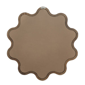 English Elm 31" Wave Frame Dark Brown Pine Wood Wall Mirror for Entryway Living Room Bedroom W2078135196