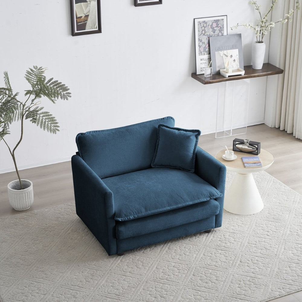 English Elm Comfy Deep Seat Chenille Armchair with Foam Cushion for Living Room Lounging W714S00302