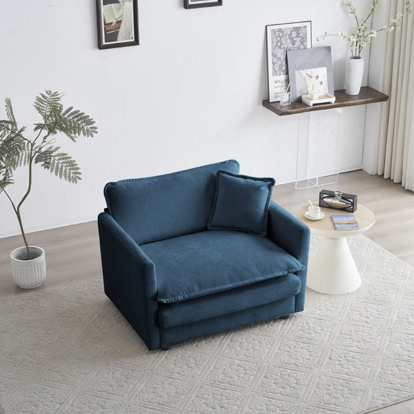 English Elm Comfy Deep Seat Chenille Armchair with Foam Cushion for Living Room Lounging W714S00302