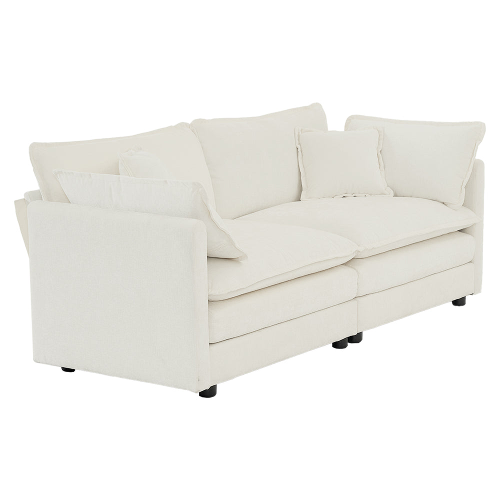 English Elm 3 Piece Sofa Set - Stylish Chenille Upholstered Set With Arm & Toss Pillows, Perfect For Small Spaces! W714S00547