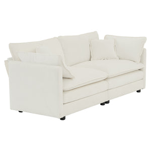 English Elm 3 Piece Sofa Set - Stylish Chenille Upholstered Set With Arm & Toss Pillows, Perfect For Small Spaces! W714S00547