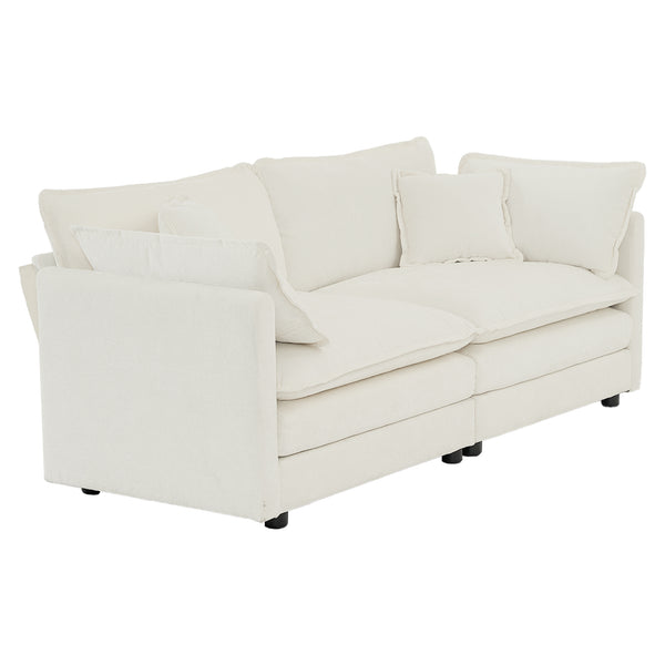 English Elm 3 Piece Sofa Set - Stylish Chenille Upholstered Set With Arm & Toss Pillows, Perfect For Small Spaces! W714S00547