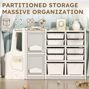 English Elm Children's Toy Storage Cabinet Safe Multi-compartment Organizer for Bedroom or Playroom W509125832