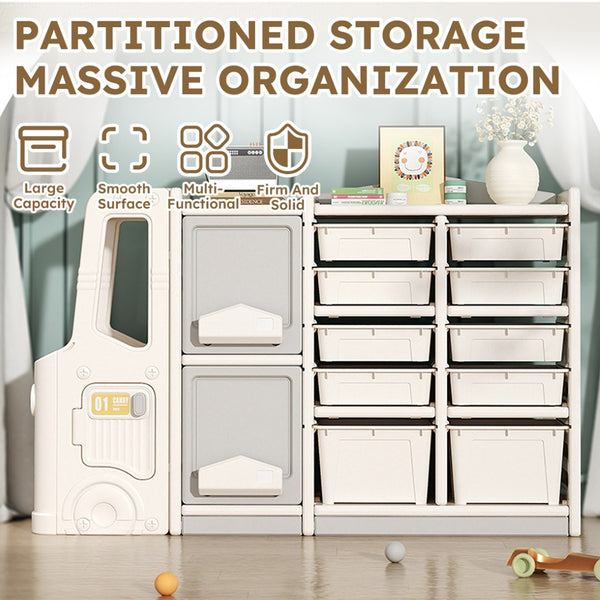 English Elm Children's Toy Storage Cabinet Safe Multi-compartment Organizer for Bedroom or Playroom W509125832
