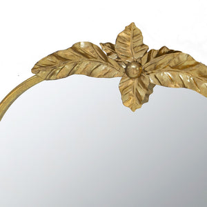 English Elm 24" Arched Gold Iron Frame Wall Mirror Ornamental Crown Accent for Bedroom or Entryway W2078135193