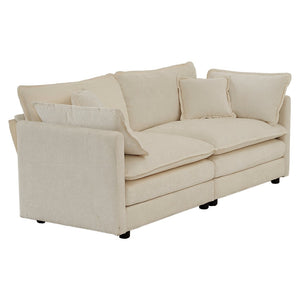 English Elm 4 Piece Modular Chenille Sectional Sofa Set with Ottomans for Living Room Comfort W714S00896