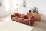 English Elm Mid Century Modern Couch 3-Seater Sofa For Livingroom, Orange